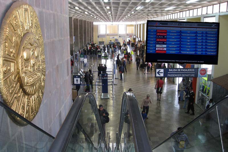 Airport Cuzco Passengers inside the airport