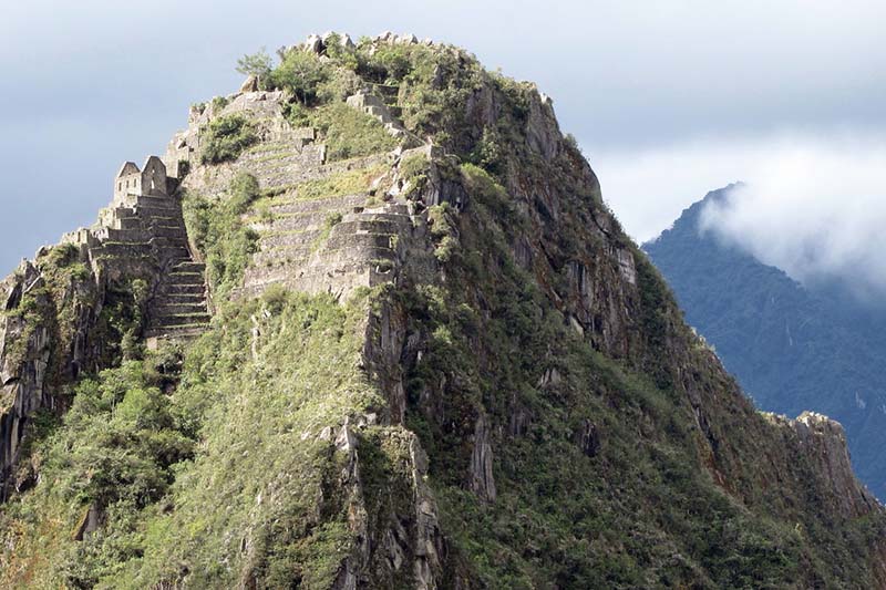 Huayna Picchu Aerial view of the top of Huayna Picchu
