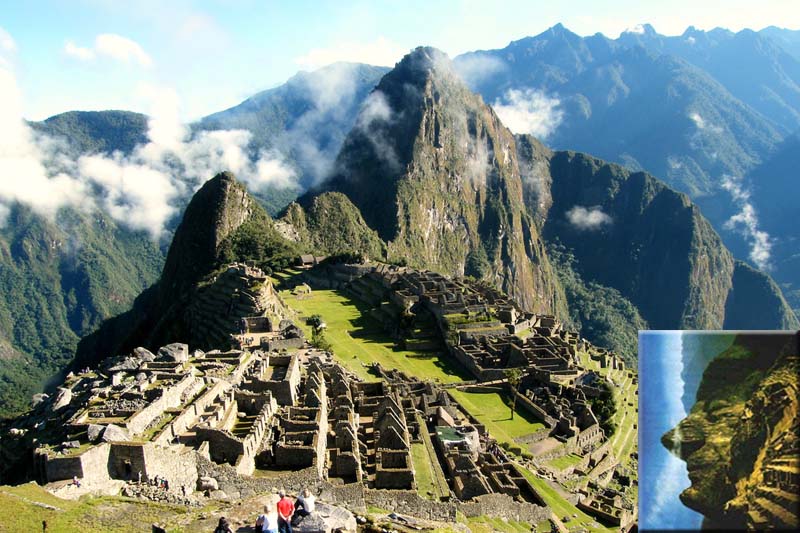 Machu Picchu forms a face