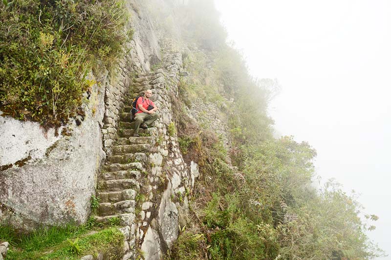 Huayna Picchu ascent View of Machu Picchu from the Huayna Picchu mountain