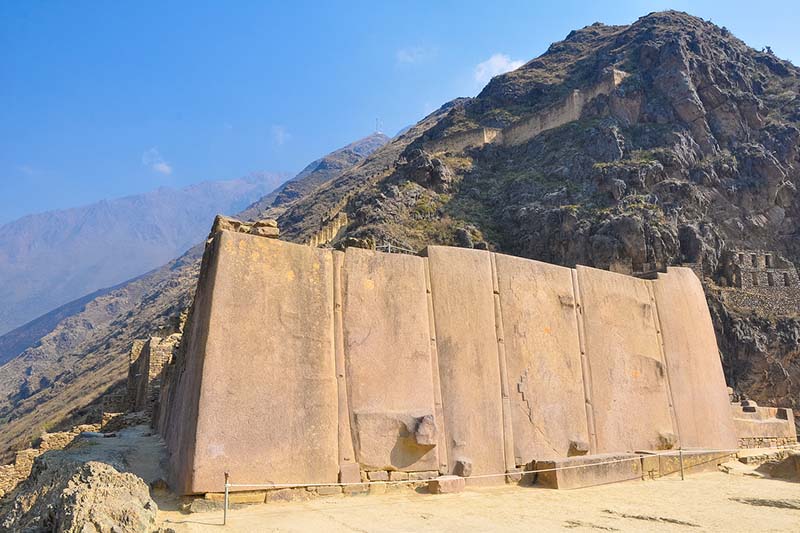 Giant Stones in Ollantaytambo Ruins of the ancient Temple of the Sun, in Ollantaytambo