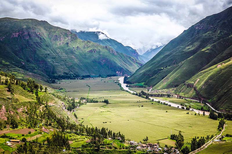 Beautiful view of the Sacred Valley of the Incas.