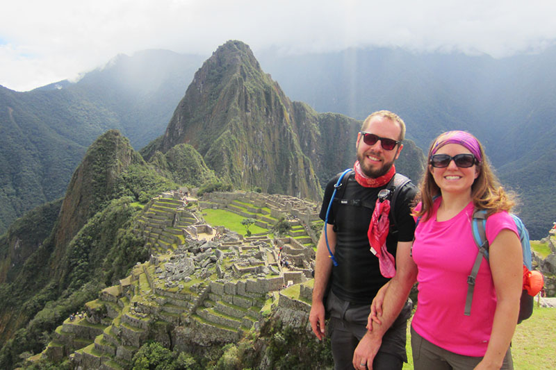 Tourists in Machu Picchu in the low season