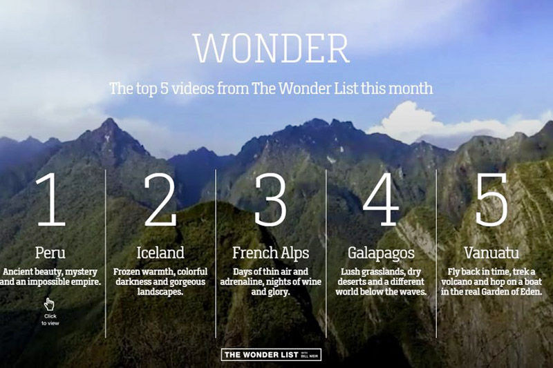 Wonders of the Month Top 5 of the Wonders of the Month according to the international chain CNN