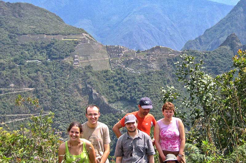 Side view of Machu Picchu observed from Putucusi mountain