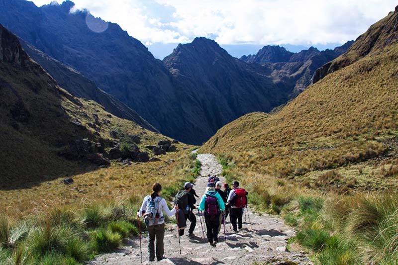Inca roads built in the midst of the mountains