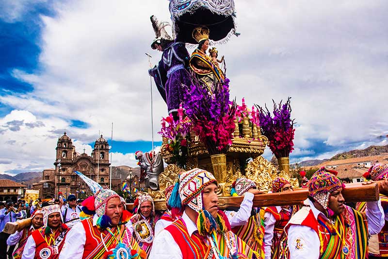 Festivity of Corpus Christi People in Corpus Christi carrying a virgin