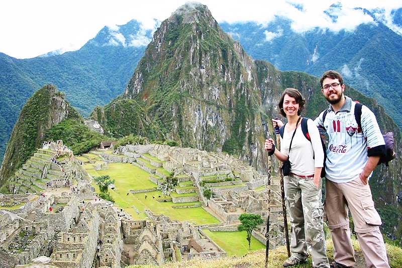 Machu Picchu by the Inca Trail Tourist in Machu Picchu after traveling the Inca Trail