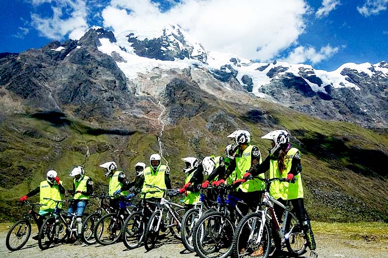 Cyclists in the Inca Jungle Cyclists of the Inca Jungle