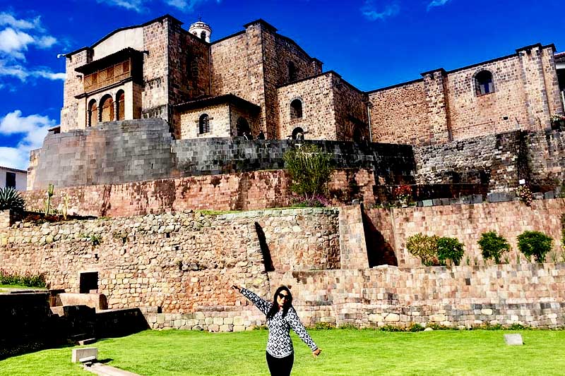 Coricancha Tourist next to the Coricancha temple