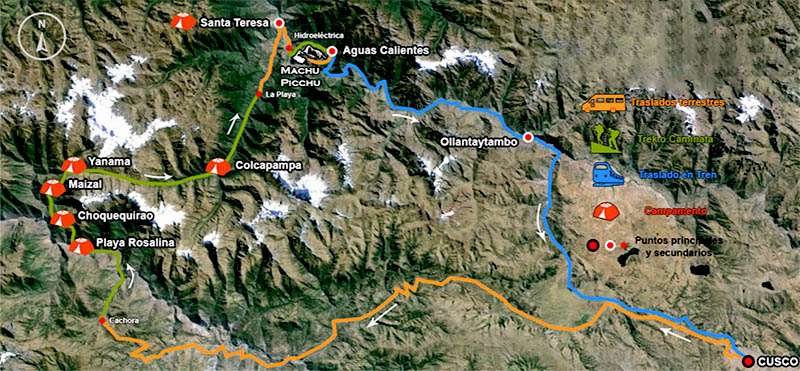 Choquequirao route map Choquequirao route map