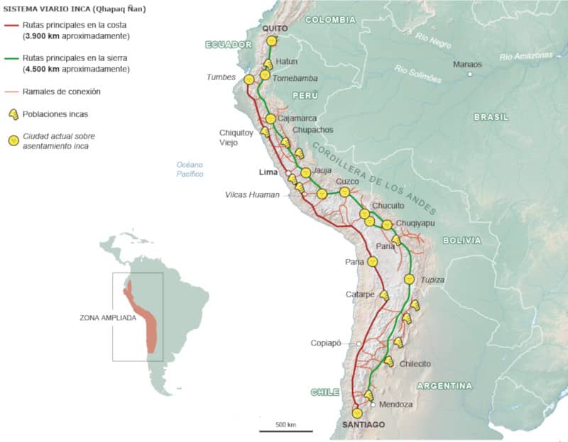 Map of the Inca Trail