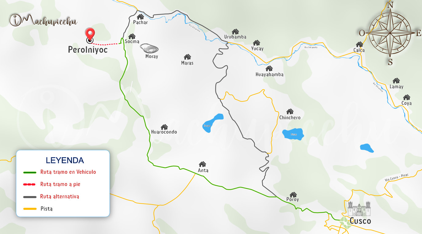 Map to get to Perolniyoc waterfall