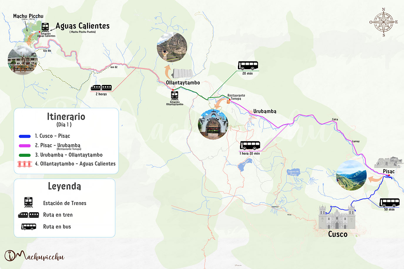 Mapa Cusco - Aguas Calientes