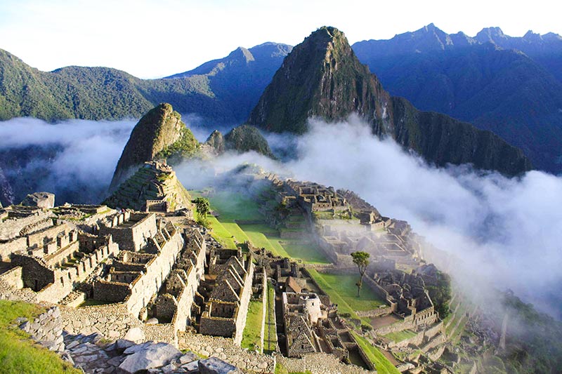 Machu Picchu with clouds
