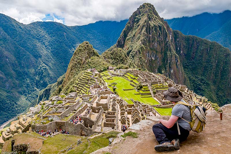 Classic postcard photo of Machu Picchu