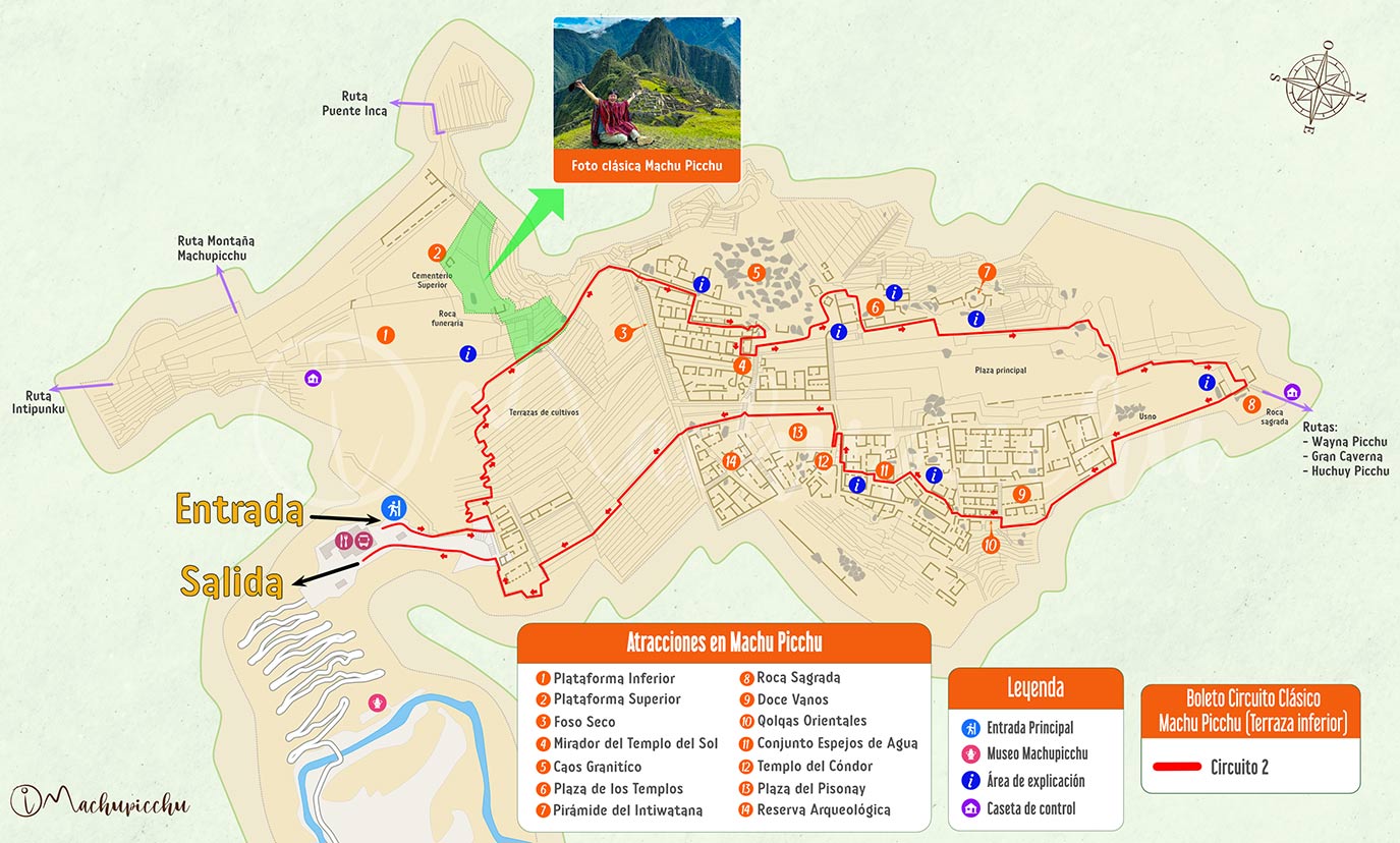 Machu Picchu Classic Ticket Circuit (lower terrace)