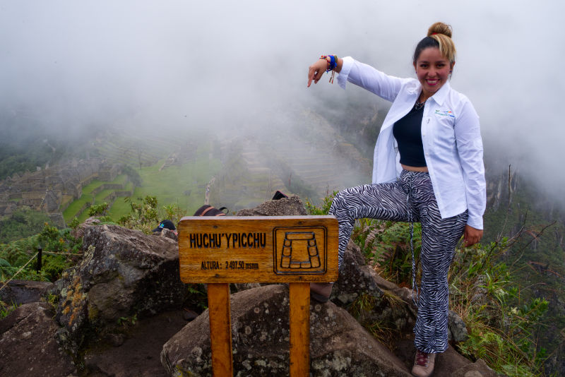 Huchuy Picchu summit on a cloudy day