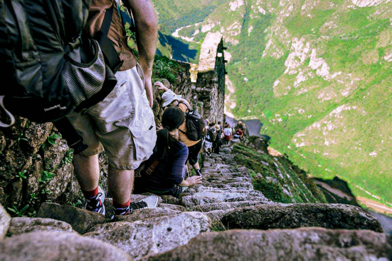 Huayna Picchu's death staircase