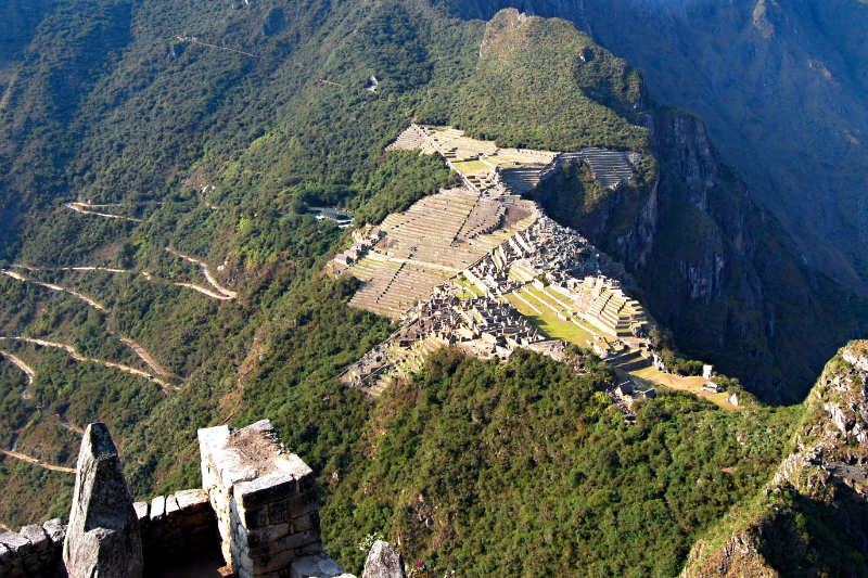 View of the Hiram Bingham Highway to Machu Picchu