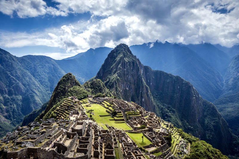 Postcard photo of the Inca citadel of Machu Picchu